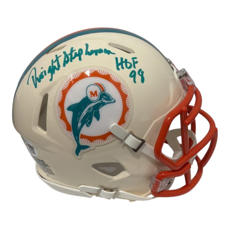 Dwight Stephenson Signed Dolphins Retro Mini Helmet w/ HOF 98 JSA Witness COA