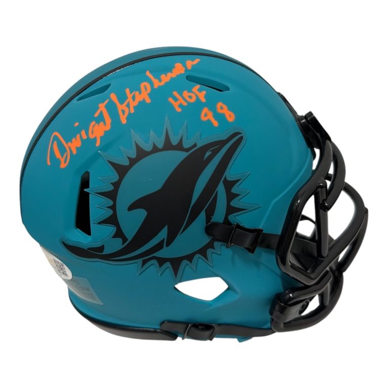 Dwight Stephenson Signed Dolphins Rave Mini Helmet w/ HOF 98 JSA Witness COA