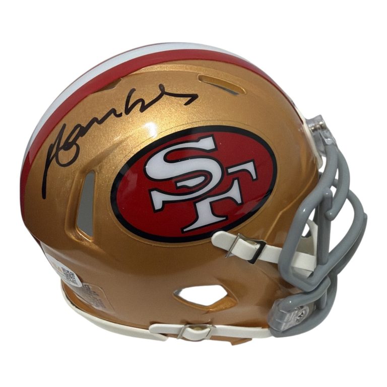 Merton Hanks Signed Autographed San Francisco 49ers TB Mini Helmet JSA Wit. COA
