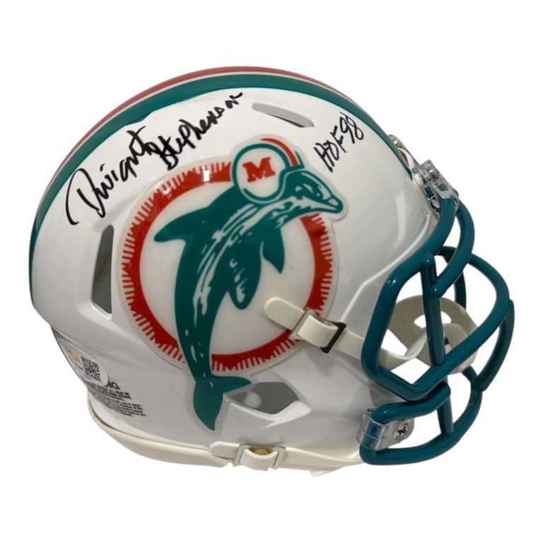 Dwight Stephenson Signed Dolphins TB Mini Helmet w/ HOF 98 JSA Witness COA
