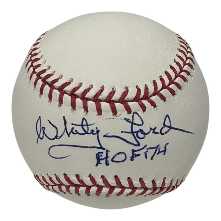 Whitey Ford Signed Autographed ROMLB Baseball w/ HOF 74 Insc STEINER COA Yankees