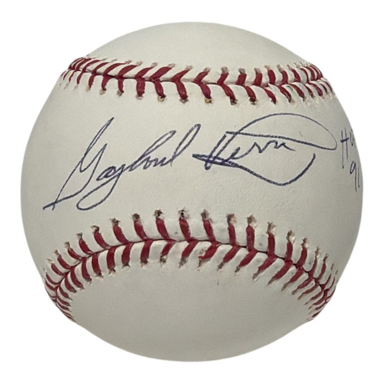 Gaylord Perry Signed Autographed ROMLB Baseball w/ HOF 91 MLB COA SF Giants