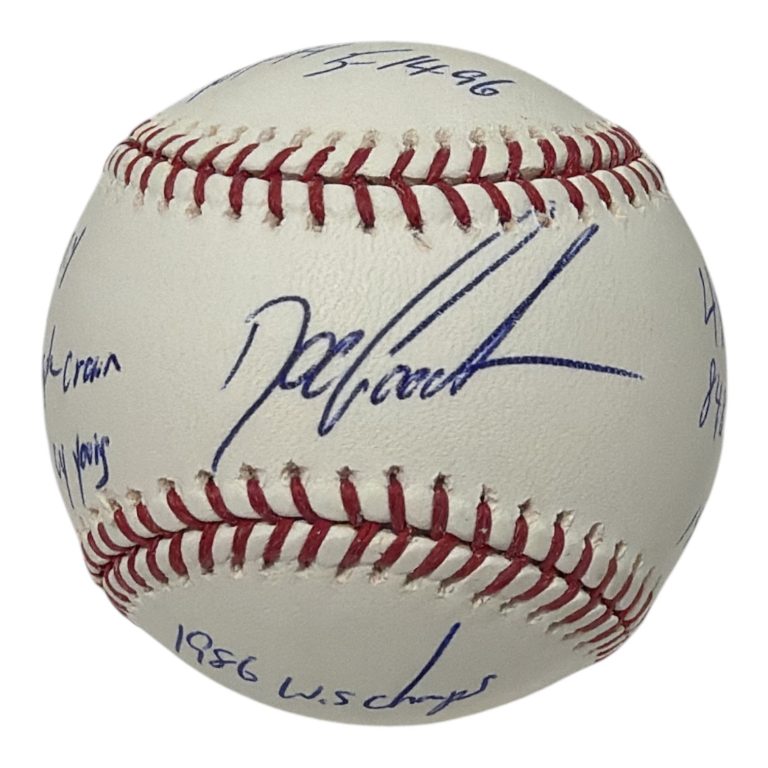 Doc Gooden Signed Autographed ROMLB Baseball w/ 8 Stat Insc JSA Witness COA
