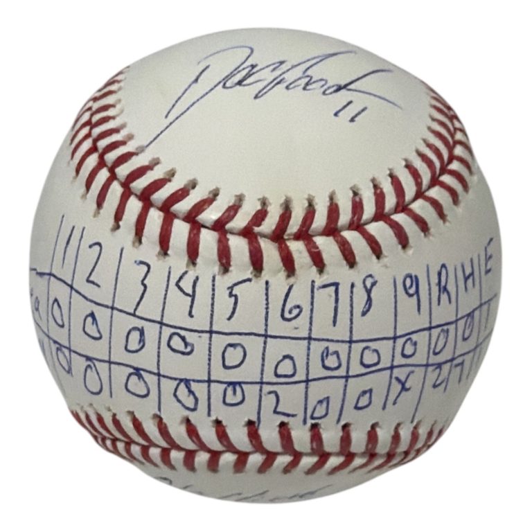 Doc Gooden Signed ROMLB Baseball w/ No Hitter Line Score Beckett Witness BAS COA