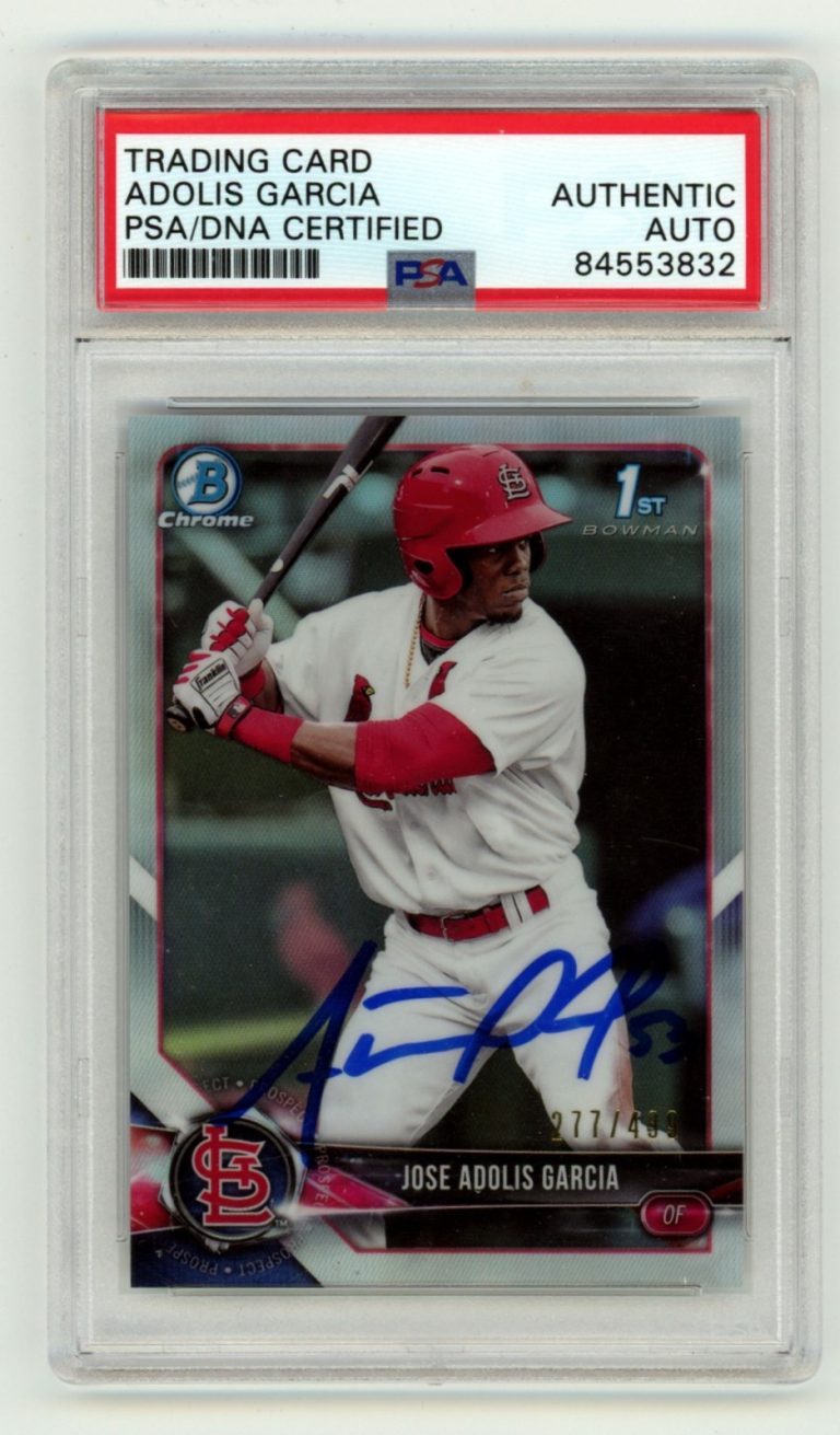 Adolis Garcia 2018 Bowman Chrome 1st Refractor Signed Auto RC #/499 PSA Auto