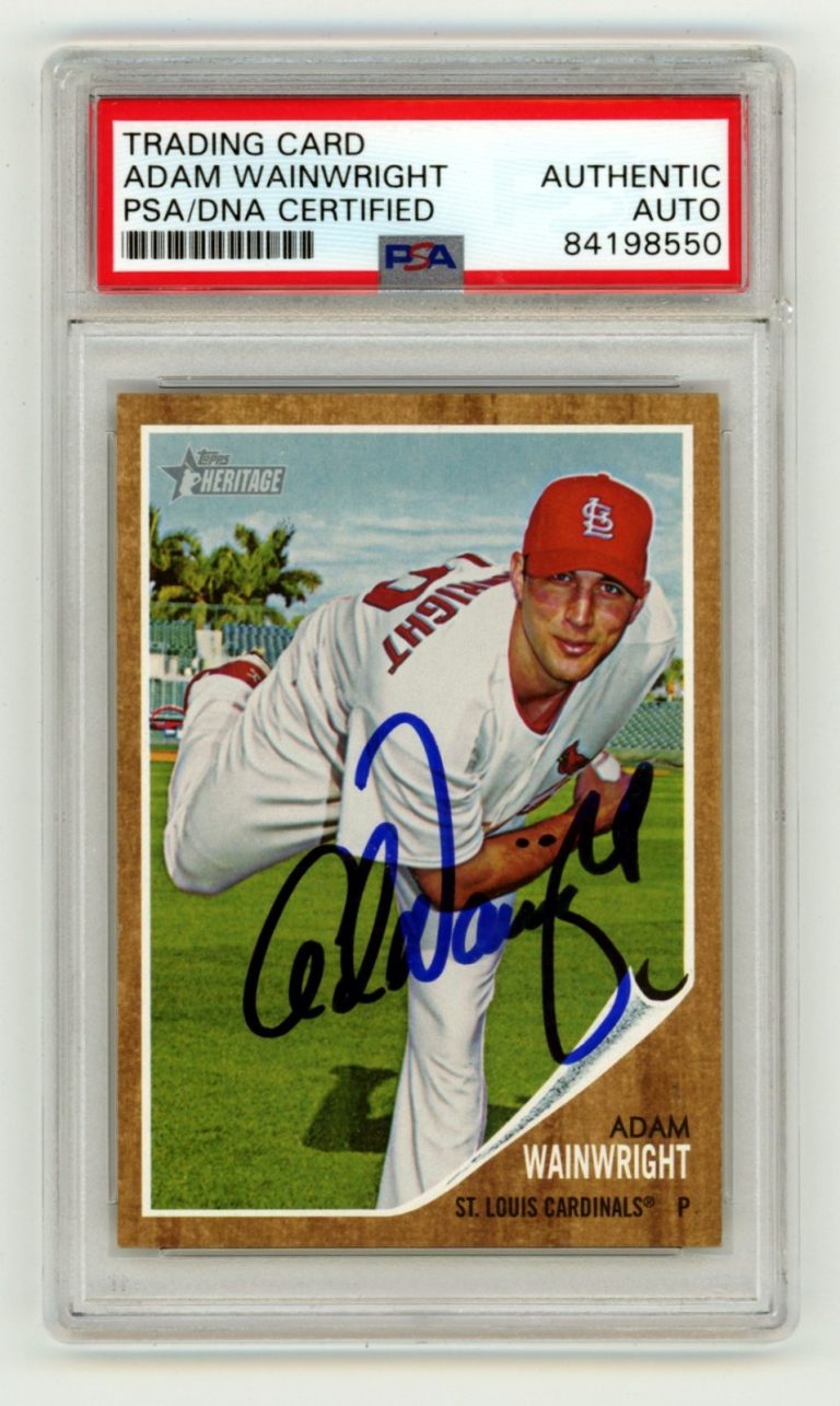Adam Wainwright 2011 Topps Heritage #285 Signed Autograph PSA Authentic Auto