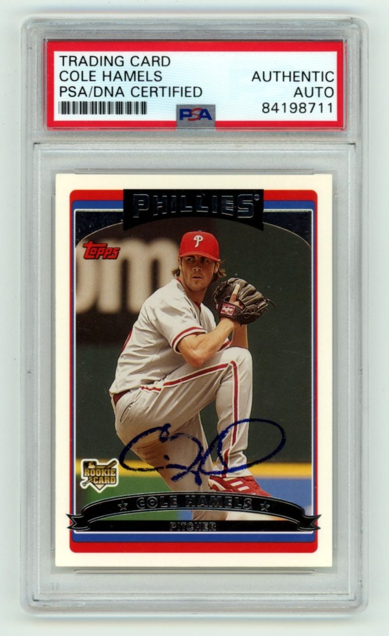 Cole Hamels 2006 Topps Update #UH145 Signed Auto Rookie RC PSA Authentic Auto