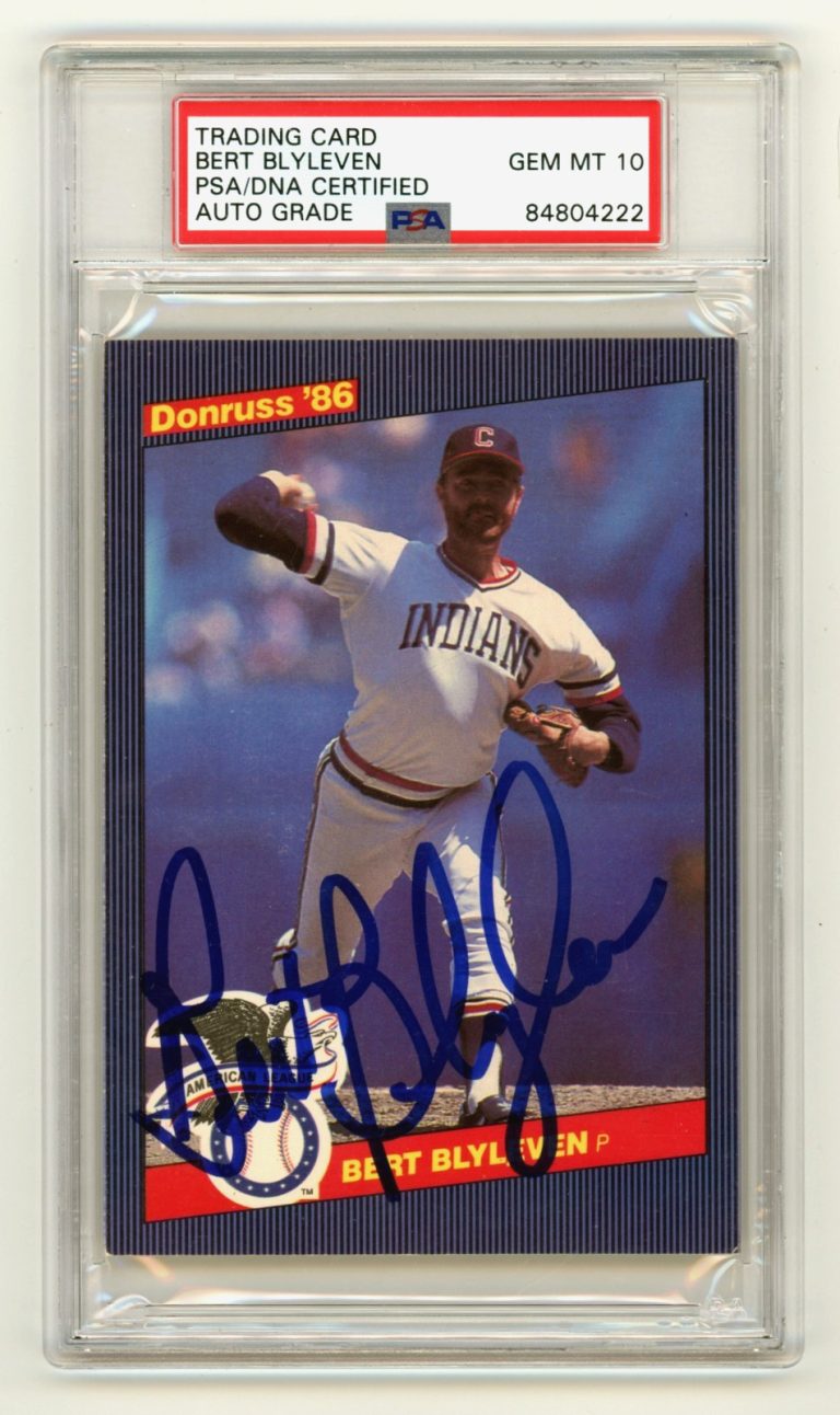 Bert Blyleven 1986 Donruss Signed Jumbo All Star Game Card PSA 10 Auto Indians