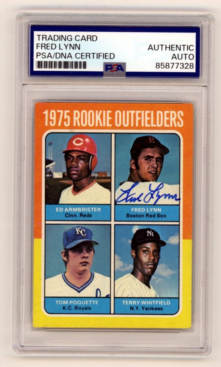 Fred Lynn 1975 Topps #622 Signed Rookie RC PSA Authentic Auto Boston Red Sox