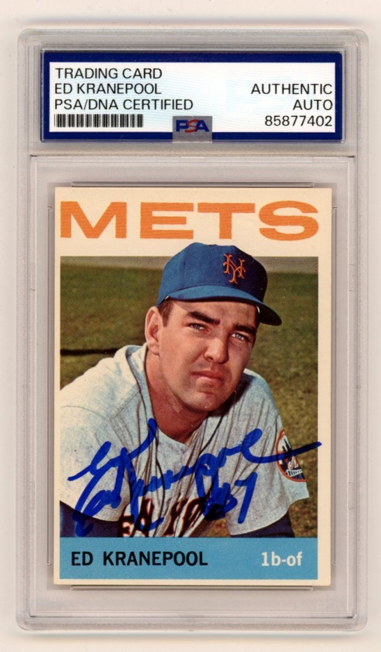Ed Kranepool 1964 Topps #566 Signed Auto PSA Authentic Auto New York Mets