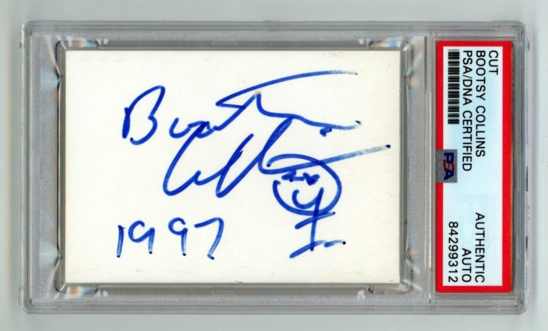 Bootsy Collins Signed Autographed Card Cut with Sketch PSA DNA Auto FUNK R&B A