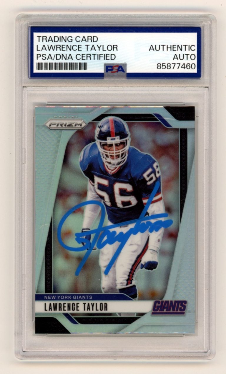 Lawrence Taylor 2024 Panini 219 Silver Prizm Signed PSA Authentic Auto NY Giants