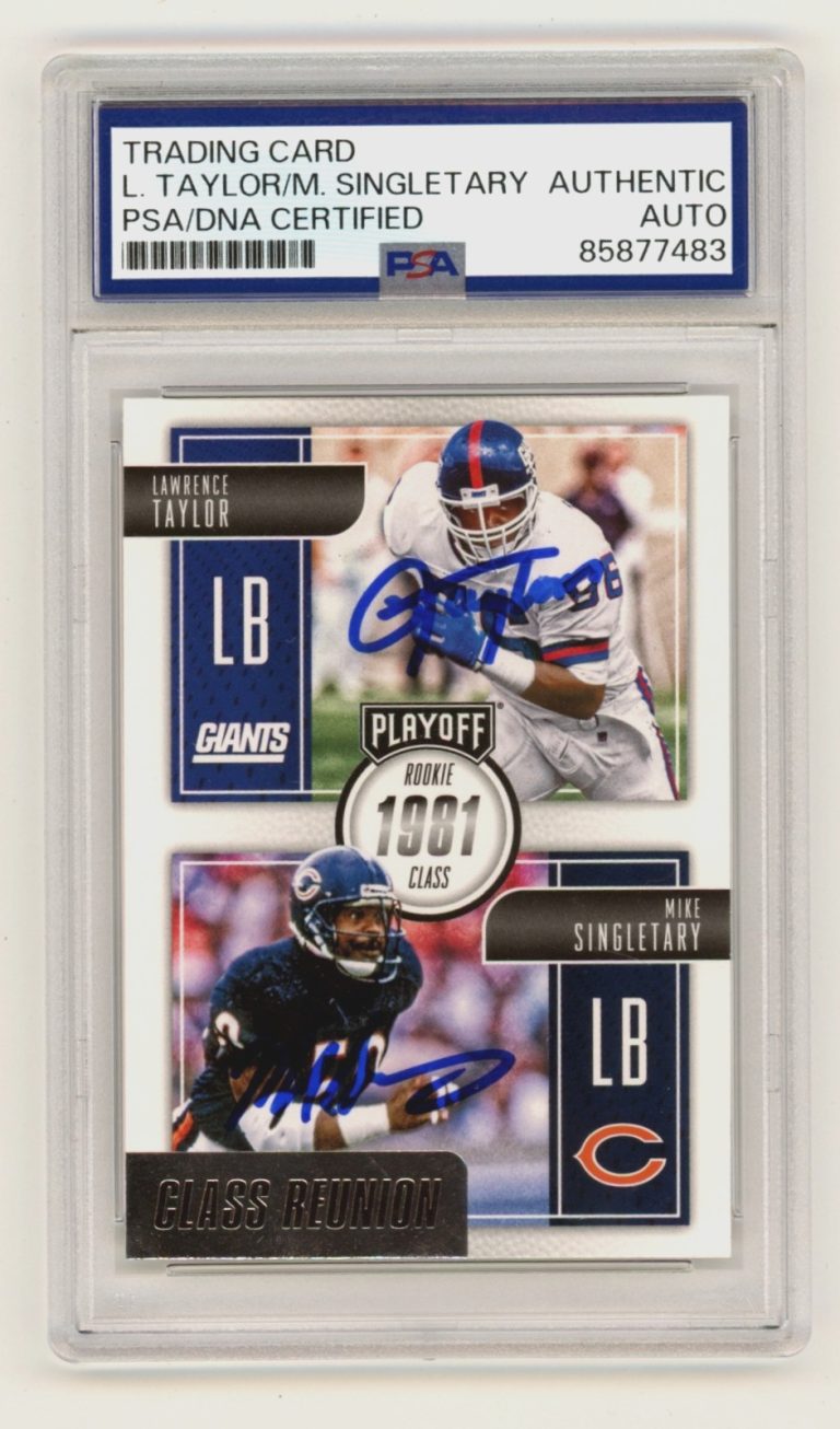 Lawrence Taylor & Mike Singletary 2016 Playoff Class Reunion Signed PSA Auto HOF