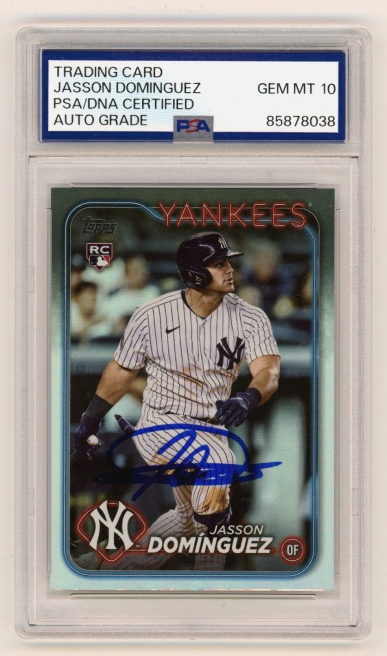 Jasson Dominguez 2024 Topps Series 1 #60 Foil Rookie RC PSA 10 Auto NY Yankees