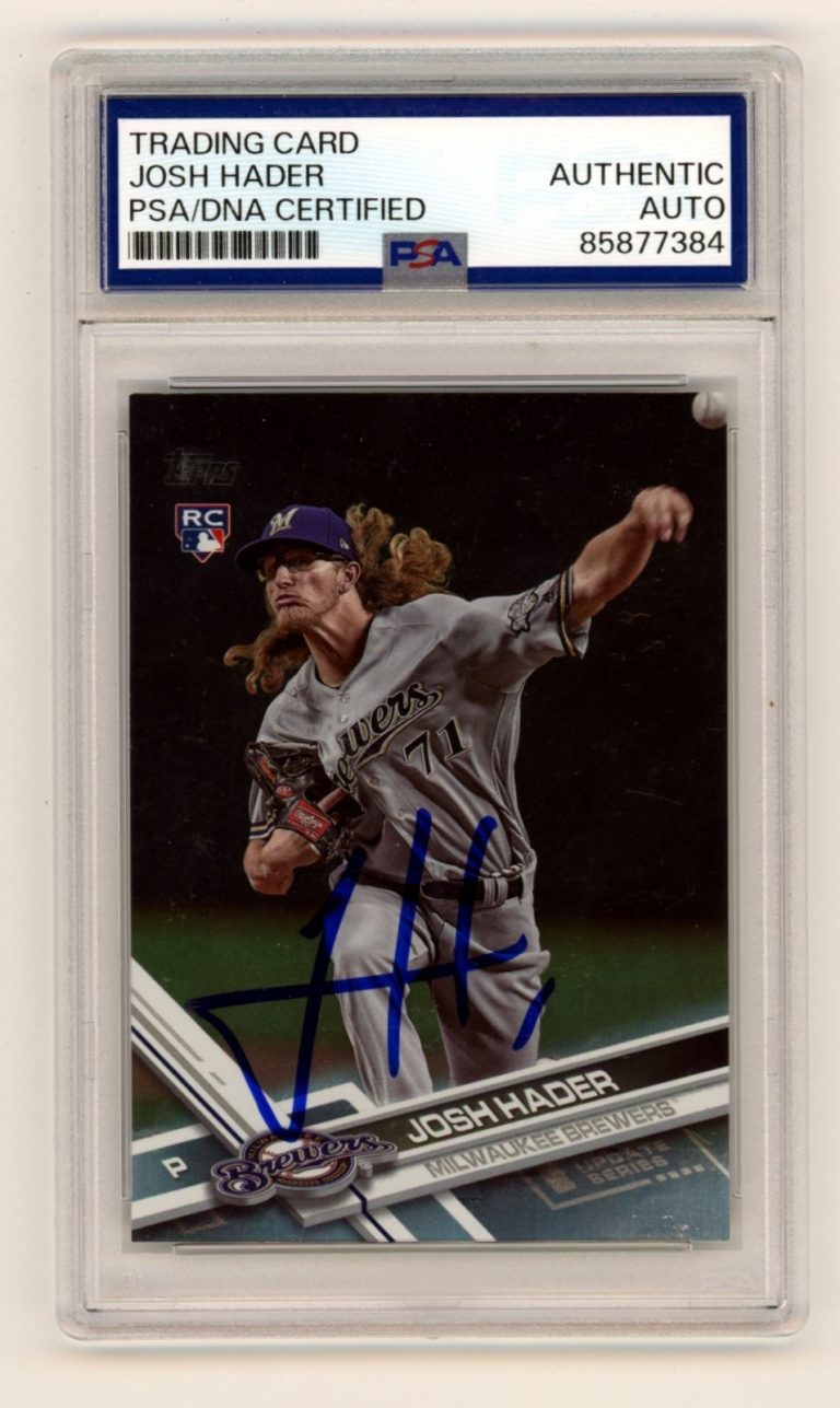Josh Hader 2017 Topps Update #US209 Rainbow Foil Signed RC PSA Authentic Auto