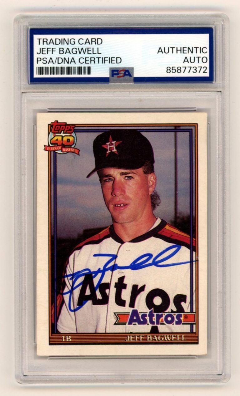 Jeff Bagwell 1991 Topps Traded #4T Rookie RC Signed PSA Authentic Auto Astros