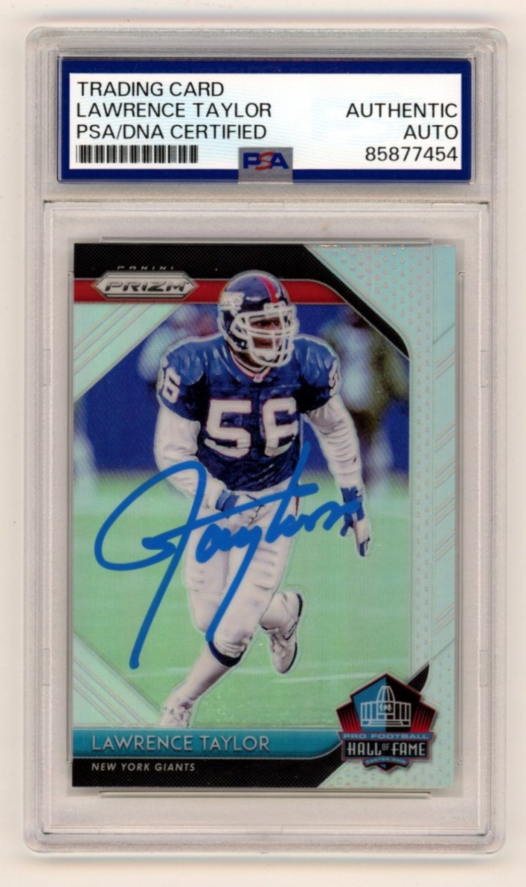 Lawrence Taylor 2018 Panini Hall of Fame Silver Prizm Signed PSA Authentic Auto