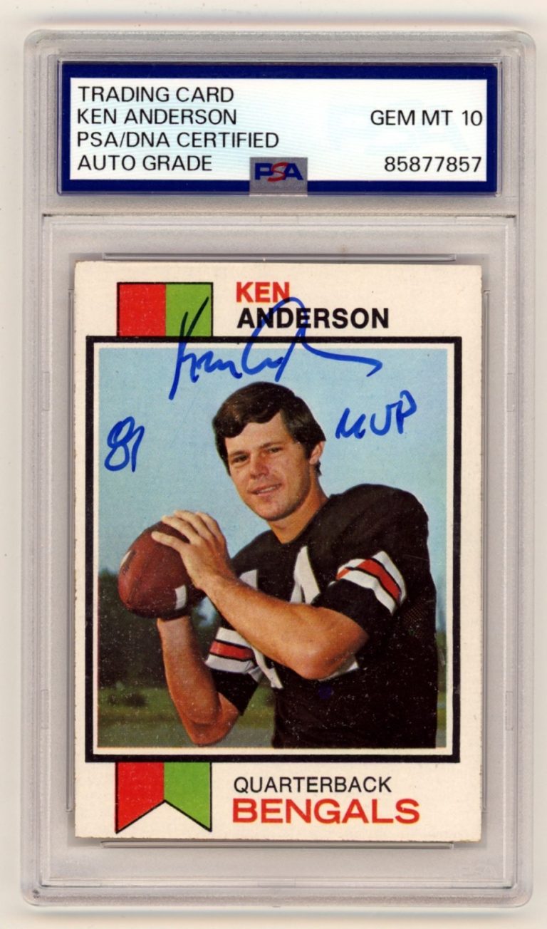 Ken Anderson 1973 Topps #34 Signed Auto Rookie RC w/ 81 MVP PSA 10 Auto Bengals