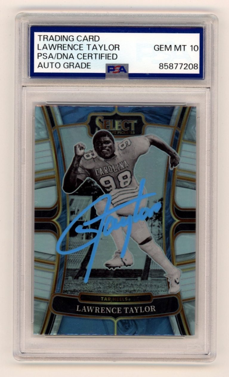 Lawrence Taylor 2023 Panini Draft Picks Silver Prizm Signed PSA 10 Auto Giants