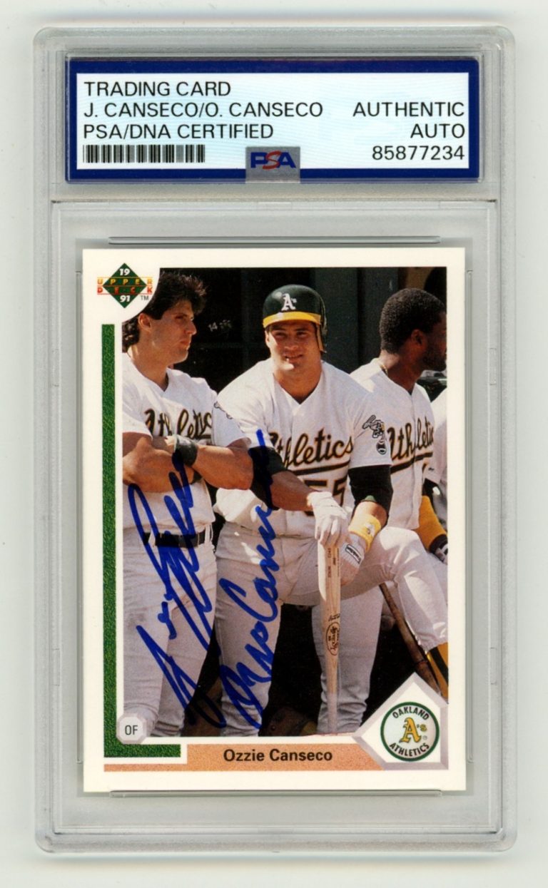 Jose & Ozzie Canseco 1991 Upper Deck Dual Signed PSA Authentic Auto Athletics