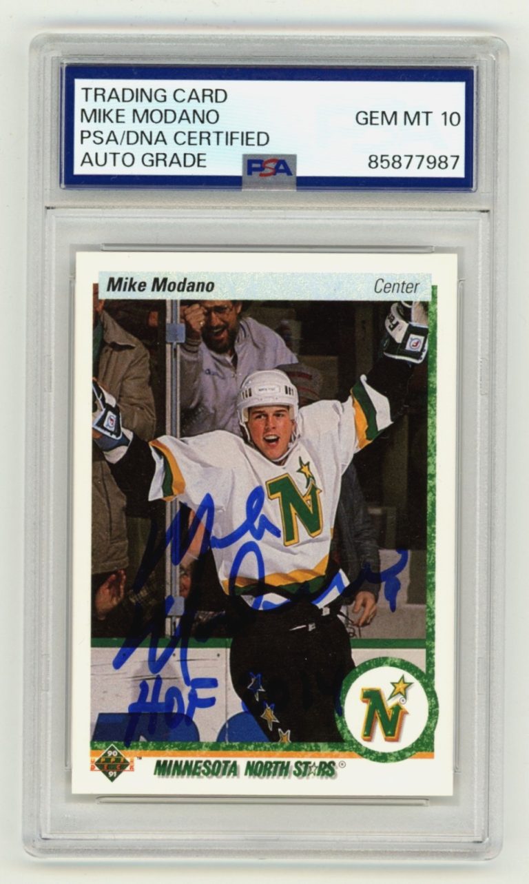 Mike Modano 1990-91 Upper Deck Signed Auto RC w HOF 2014 PSA 10 Auto North Stars