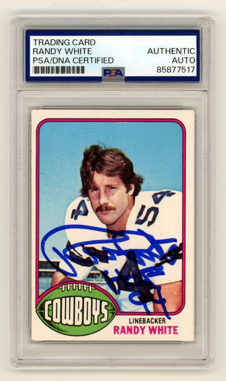 Randy White 1976 Topps #158 Signed Autograph RC w/ HOF 94 PSA Authentic Auto