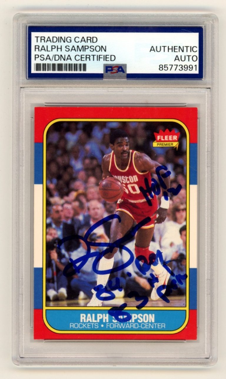 Ralph Sampson 1986-87 Fleer 97 Signed Auto w/ 3 Insc. PSA Authentic Auto HOF