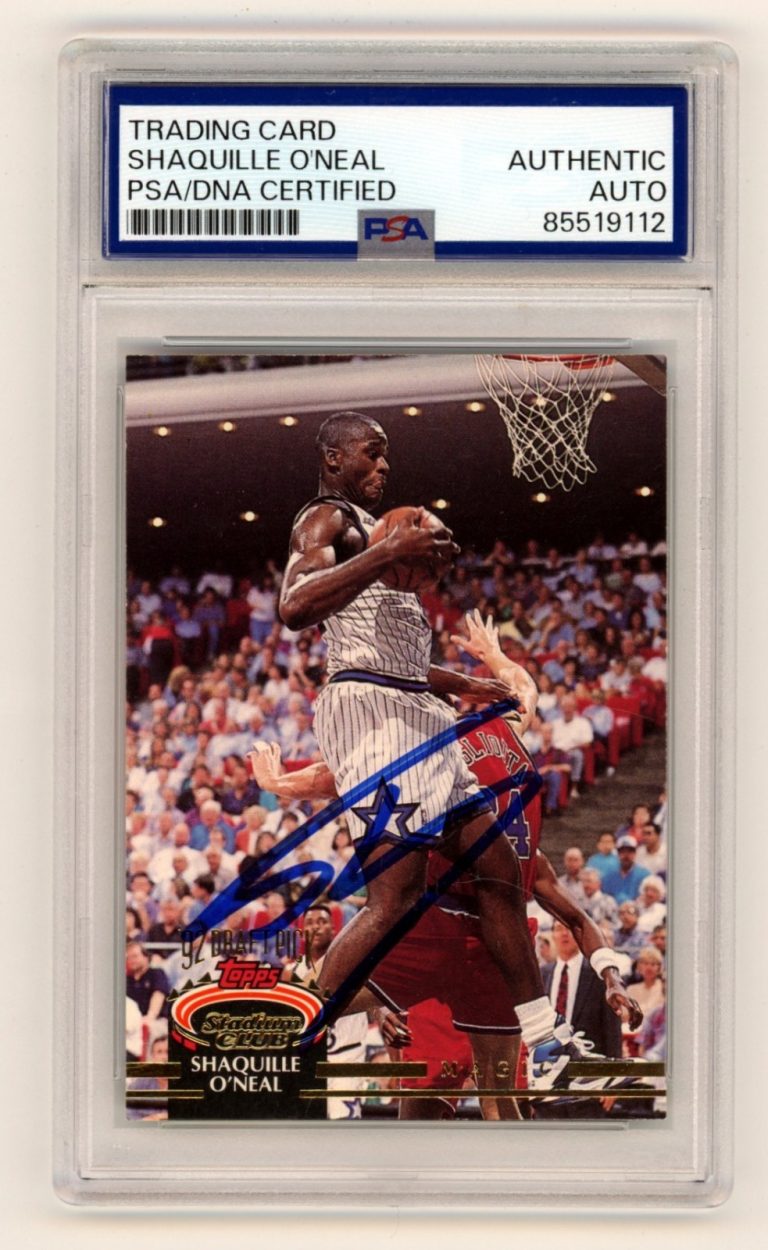 Shaquille O'Neal 1992-93 Topps Stadium Club #247 RC Signed PSA Authentic Auto