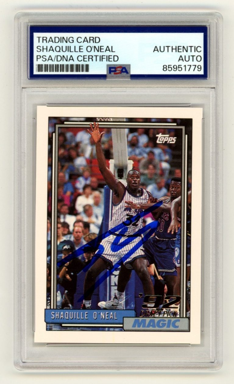 Shaquille O'Neal Signed 1992-93 Topps #362 '92 Draft Pick RC PSA Authentic Auto