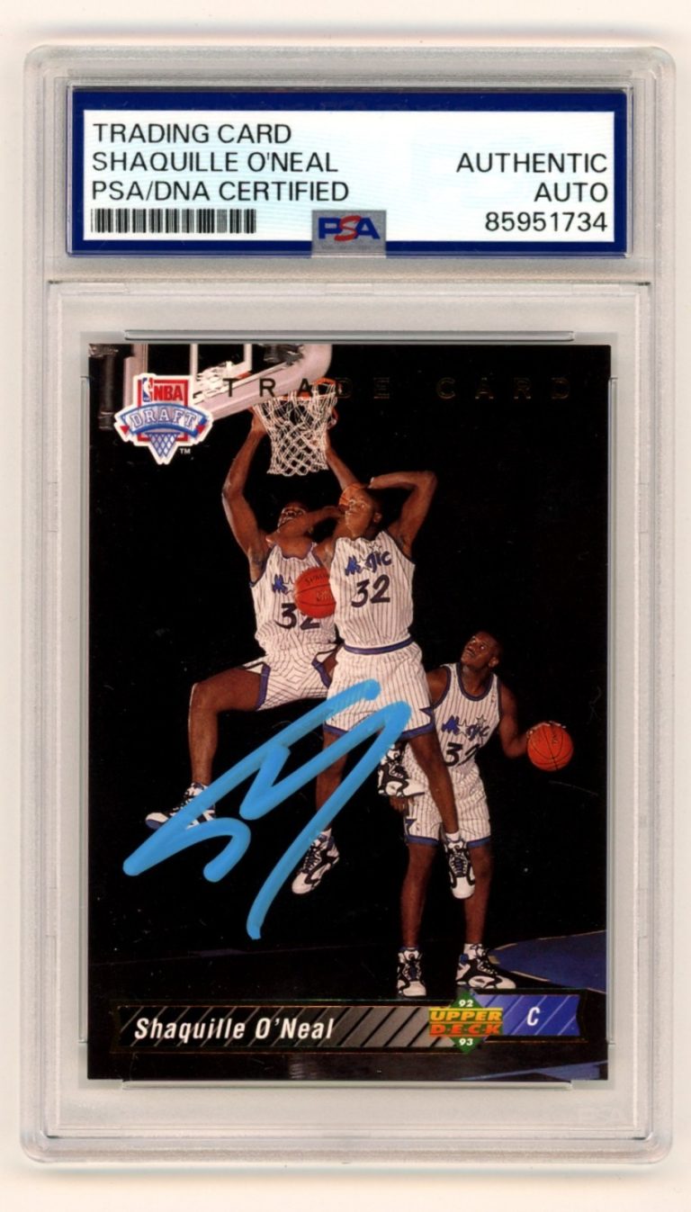 Shaquille O'Neal 1992-93 Upper Deck NBA Draft #1B RC Signed PSA Authentic Auto