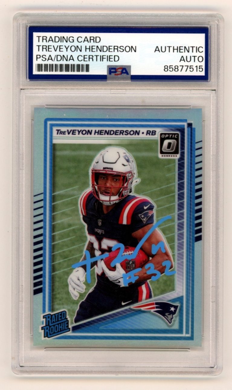 TreVeyon Henderson 2025 Panini Silver Prizm Signed Auto RC PSA Authentic Auto