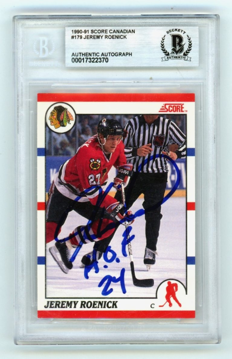 Jeremy Roenick 1990-91 Score Canadian Signed RC w/ HOF 24 Beckett BGS BAS Auto
