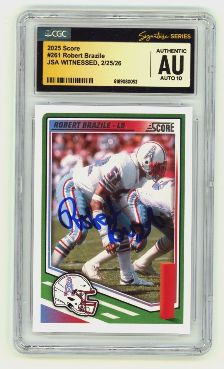 Robert Brazile 2025 Score #261 Signed JSA CGC 10 Auto Houston Oilers HOF