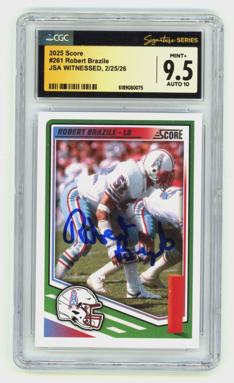 Robert Brazile 2025 Score #261 Signed JSA CGC 9.5 10 Auto Houston Oilers HOF