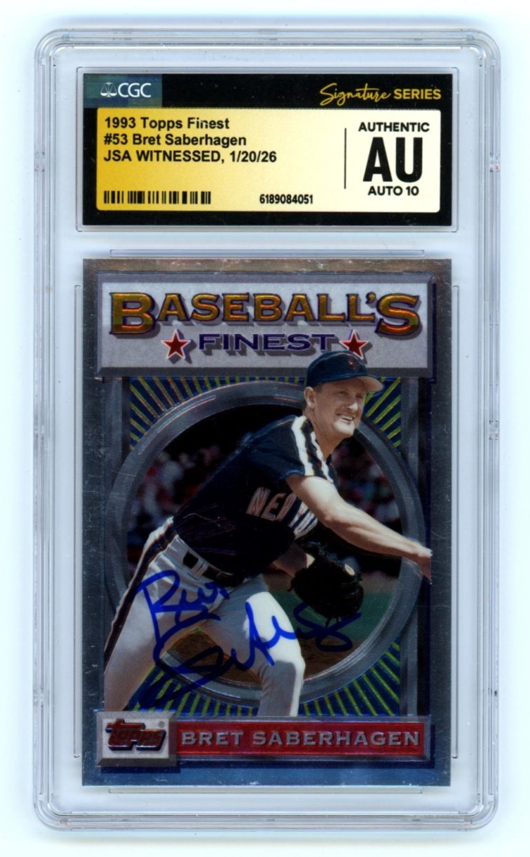 Bret Saberhagen 1993 Topps Finest #53 Signed JSA CGC Authentic 10 Auto Mets