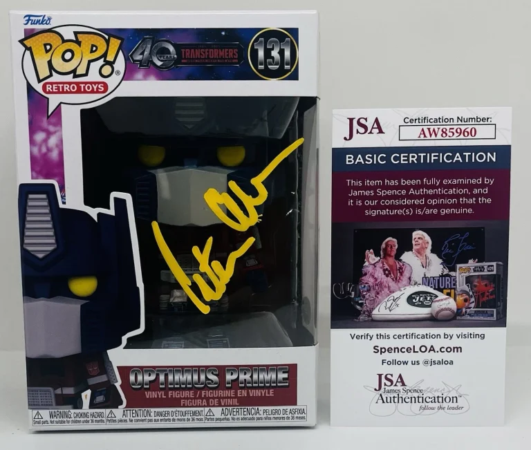 PETER CULLEN SIGNED OPTIMUS PRIME POP FUNKO FIGURE TRANSFORMERS JSA COA