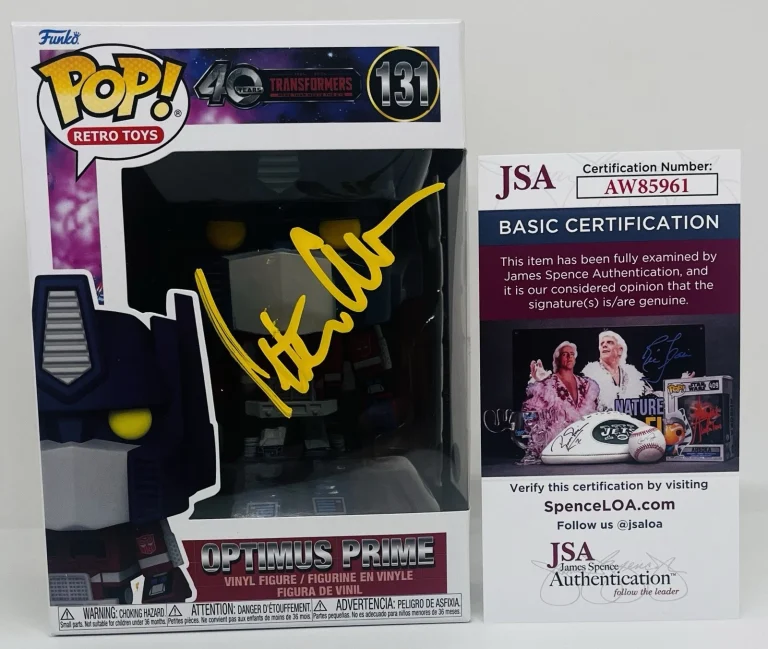 PETER CULLEN SIGNED OPTIMUS PRIME POP FUNKO FIGURE TRANSFORMERS JSA COA
