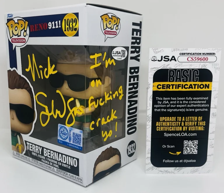 NICK SWARDSON SIGNED TERRY BERNADINO POP FUNKO FIGURE RENO 911 JSA COA