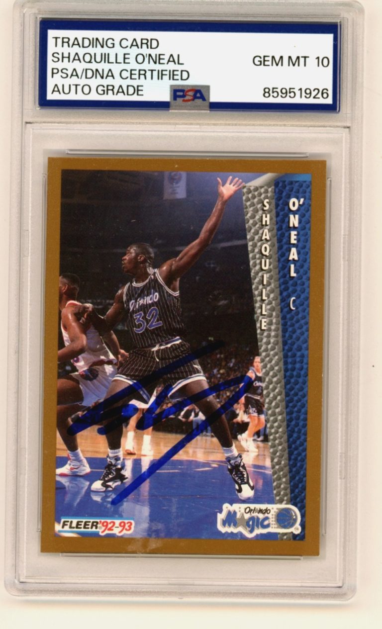 Shaquille O'Neal 1992-93 Fleer #401 Rookie RC Signed PSA 10 Auto Shaq