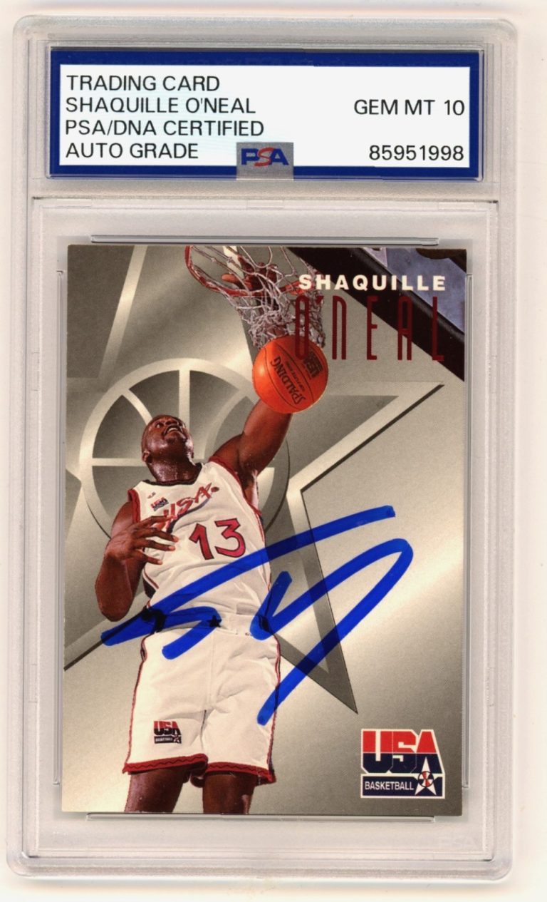 Shaquille O'Neal 1996 Skybox Texaco Team USA #7 Signed PSA 10 Auto Shaq
