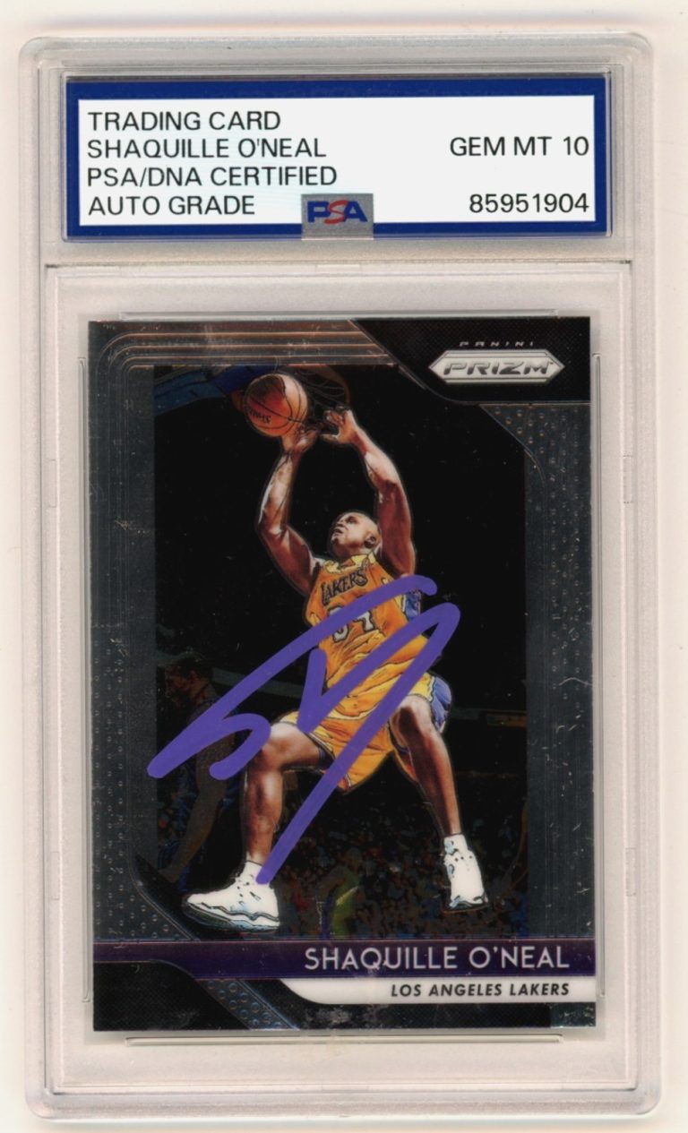 Shaquille O'Neal 2018-19 Panini Prizm #35 Signed PSA 10 Auto Shaq Lakers