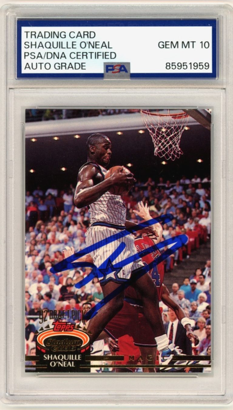 Shaquille O'Neal 1992-93 Stadium Club #247 Rookie RC Signed PSA 10 Auto Shaq
