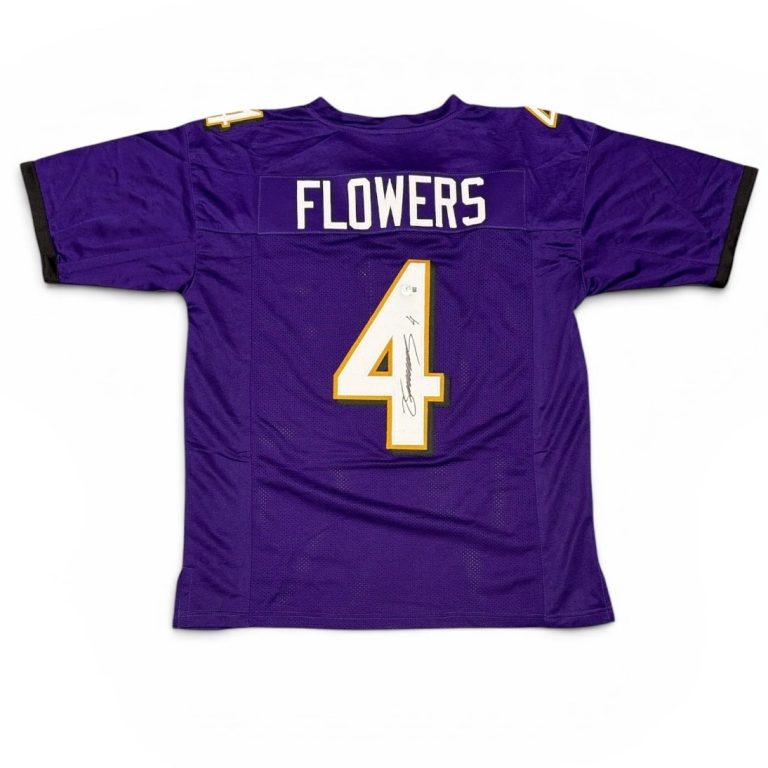 Zay Flowers Signed Baltimore Ravens Custom Jersey Beckett Witness BAS COA
