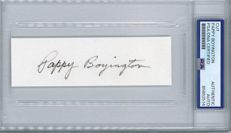 Pappy Boyington Signed Cut Signature PSA DNA Encapsulated WWII Flying Ace