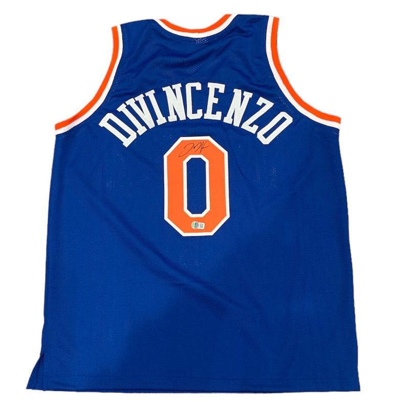 Donte DiVincenzo Signed New York Knicks Custom Jersey Beckett Witness BAS COA