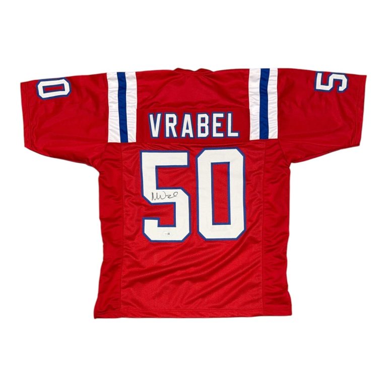 Mike Vrabel Signed New England Patriots Red TB Custom Jersey JSA Witness COA