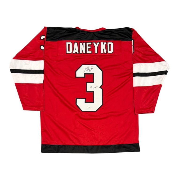 Ken Daneyko Signed New Jersey Devils Custom Jersey w/ 3x Cup JSA Witness COA
