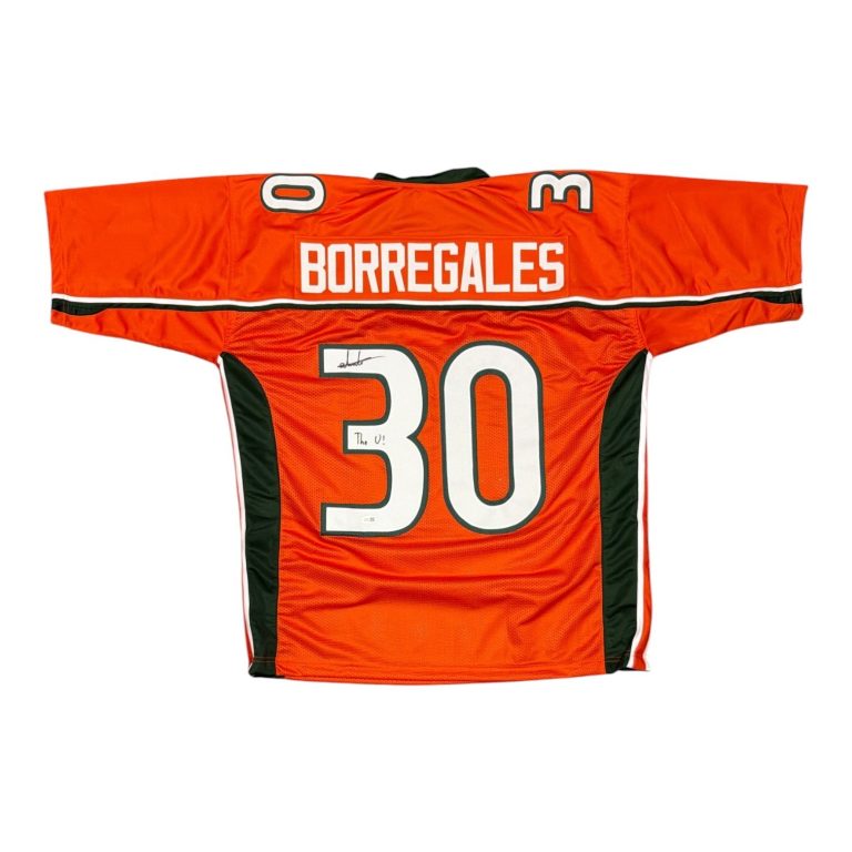 Andres Borregales Signed Miami Hurricanes Custom Jersey w/ The U! JSA WIT COA