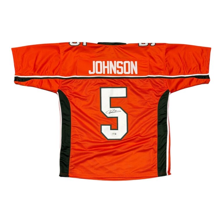 Andre Johnson Signed Miami Hurricanes Custom Jersey Beckett Witness BAS COA