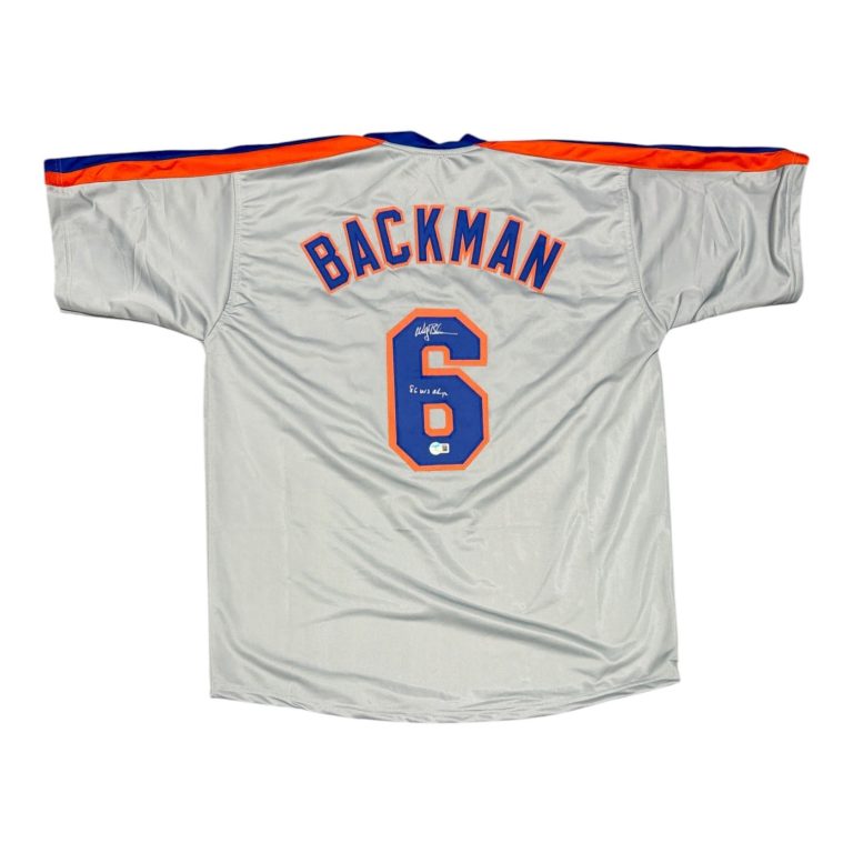 Wally Backman Signed Mets Custom Jersey w/ 86 WS Champs Beckett Wit BAS COA